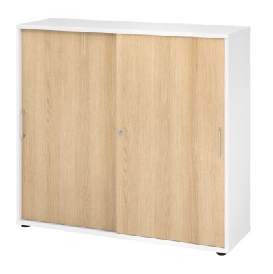 Schiebetürenschrank Multi 3 OH Weiss/Eiche
