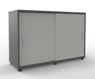 Schiebetürenschrank TEN 2 OH, 100 cm Onyxgrau-Weiss