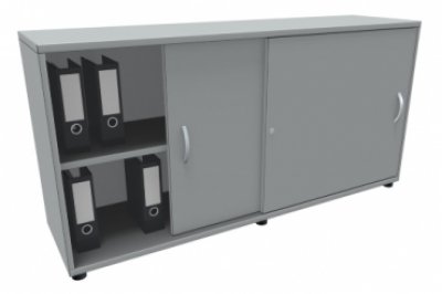 Schiebetürenschrank TEN 2 OH, 160 cm lichtgrau