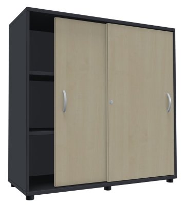 Schiebetürenschrank TEN 3 OH, 120 cm onyxgrau/Ahorn