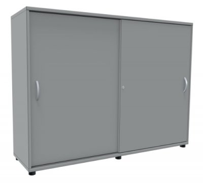 Schiebetürenschrank TEN 3 OH, 160 cm lichtgrau