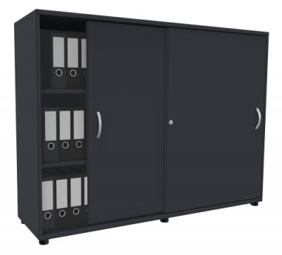 Schiebetürenschrank TEN 3 OH, 160 cm onyxgrau