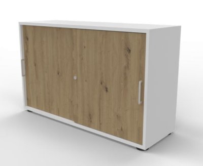 Schiebetürenschrank VH9 2 OH 120 cm Weiss-Asteiche