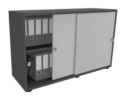 Schiebetürenschrank Master 2 Ordnerhöhen Graphit/silber
