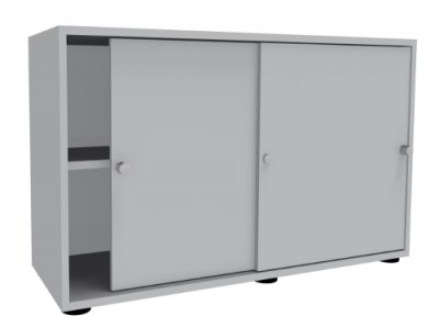 Schiebetürenschrank Master 2 Ordnerhöhen lichtgrau