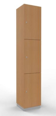 Schießfachschrank 3 Fächer 220 cm hoch Metallsockel Buche