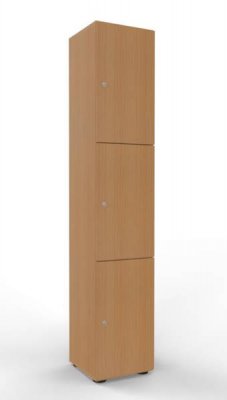 Schließfachschrank 215,6 cm hoch mit 3 Fächern Buche