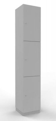 Schießfachschrank 3 Fächer 220 cm hoch Metallsockel Lichtgrau