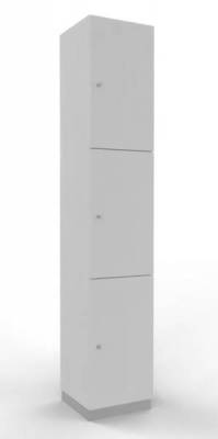Schießfachschrank 3 Fächer 220 cm hoch Metallsockel Weiss