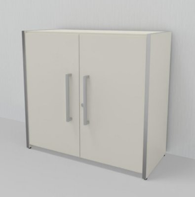 Schrank KM 2 Ordnerhöhen Weiss