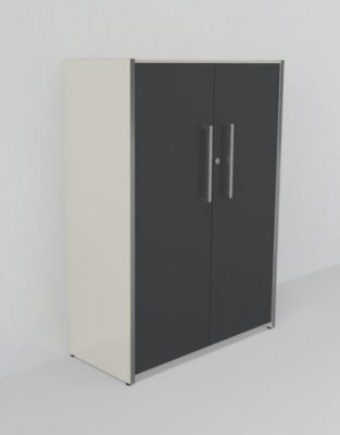 Schrank KM 3 Ordnerhöhen Weiss-Anthrazit