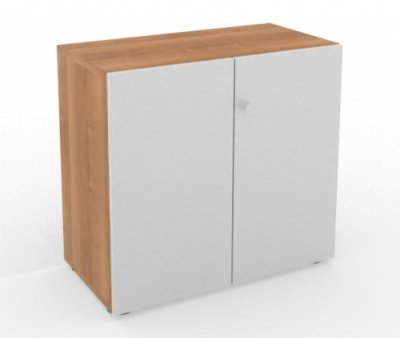 Aktenschrank Master 3 Ordnerhöhen Nussbaum/Silber