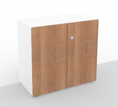 Aktenschrank Master 3 Ordnerhöhen Weiß/Nussbaum