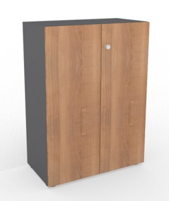 Aktenschrank Master 3 Ordnerhöhen Grafit/Nussbaum