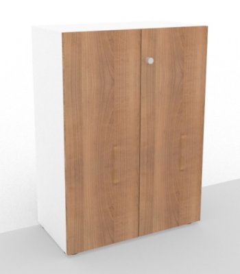 Aktenschrank Master 3 Ordnerhöhen Weiß/Nussbaum