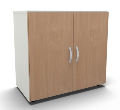 Aktenschrank Mega 2 OH Weiss Buche