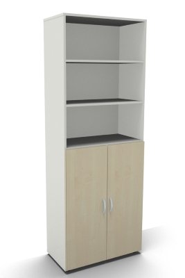Schrank Mega 6 OH 80 cm breit Türen 3 OH Weiss Ahorn