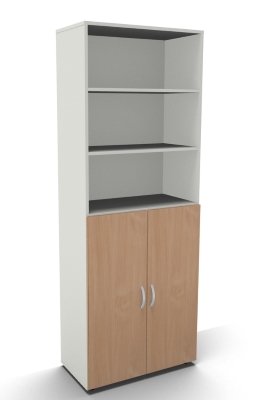 Schrank Mega 6 OH 80 cm breit Türen 3 OH Weiss Buche