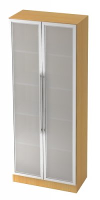 Büroschrank Aktenschrank Multi mit Glastüren Buche