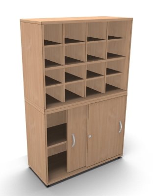 Fächerschrank TEN mit 16 Fächern Buche