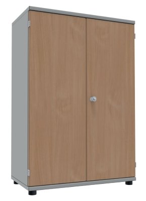 Aktenschrank TEN 3 Ordnerhöhen 80 cm breit Lichtgrau/Buche