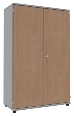 Aktenschrank TEN 4 Ordnerhöhen, 100 cm breit Lichtgrau/Buche