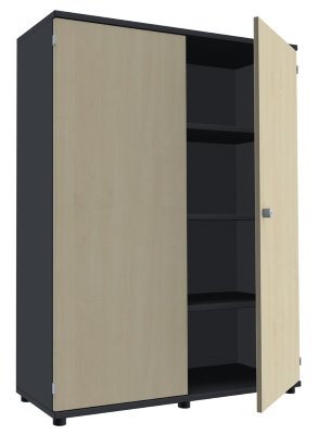 Aktenschrank TEN 4 Ordnerhöhen, 120 cm breit onyxgrau/Ahorn