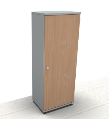 Aktenschrank TEN 4 Ordnerhöhen 60 cm Schloss links Lichtgrau Buche