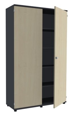 Aktenschrank TEN 5 Ordnerhöhen, 120 cm breit onyxgrau/Ahorn