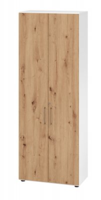 Büroschrank VH9 6 OH 80 cm Weiss-Asteiche
