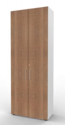 Büroschrank VH9 6 OH 80 cm Weiss-Nussbaum