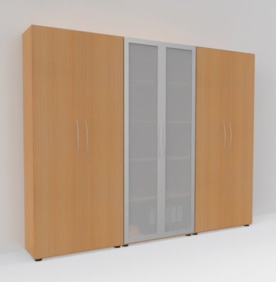 Büro Schrankwand Basis K1 Buche