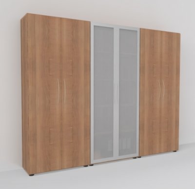 Büro Schrankwand Basis K1 Nussbaum