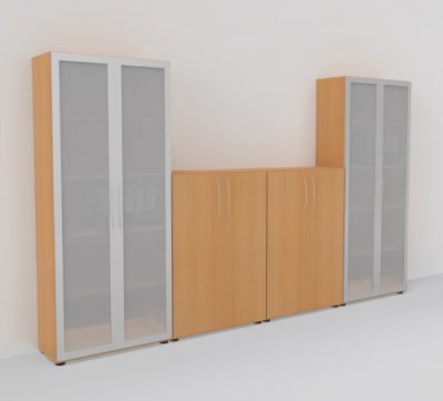 Schrankreihe Basis K3 Buche