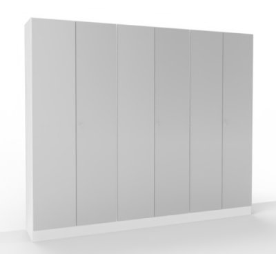 Schrankreihe Klassik Kombination 5 Weiss/Silber