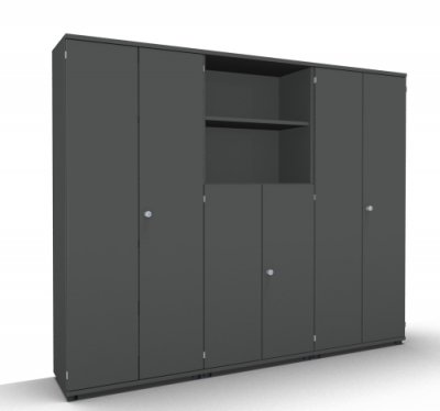 Schrankwand TEN K1 240 cm breit onxygrau