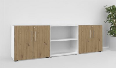 Sideboard VH15 240 cm breit Weiß-Asteiche