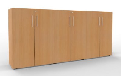 Büro-Schrankwand VH94 240 cm breit Buche