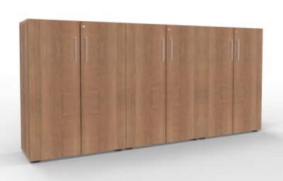 Büro-Schrankwand VH94 240 cm breit Nussbaum