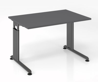 Schreibtisch Zell 120x80 cm Gestell Grafit mit Seitenblenden