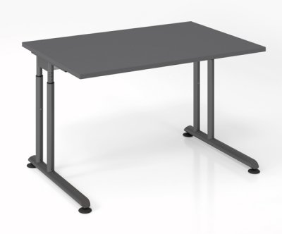 Schreibtisch Zell 120x80 cm Gestell Grafit ohne Seitenblenden