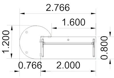 Schreibtisch 200 cm mit Beratertisch an der linken Seite Stellfäche
