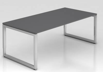 Schreibtisch Riesa 200x100 cm Grafit-Silber