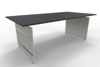 Schreibtisch 200x100 cm Form4 Wangengestell Tischplatte Anthrazit
