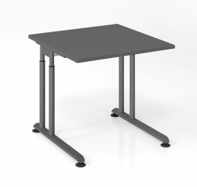 Schreibtisch Zell 80x80 cm Gestell Grafit ohne Seitenblenden