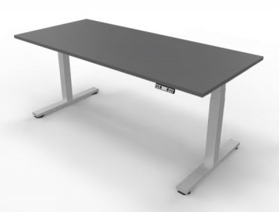 Höhenverstellbarer Schreibtisch DSM 180 cm Grafit-Silber