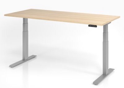 Schreibtisch HDK 180 cm elektrisch höhenverstellbar silber Eiche