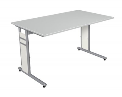 Schreibtisch Form4 C-Fuss 120 cm Lichtgrau