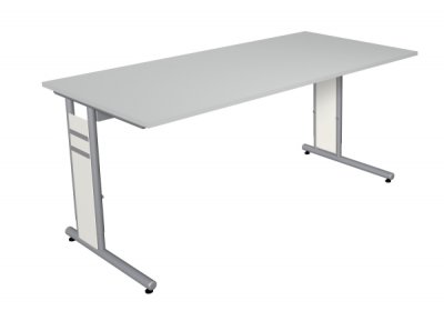 Schreibtisch Form4 C-Fuss 160 cm Lichtgrau