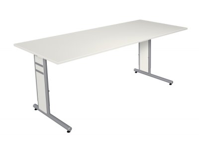 Schreibtisch Form4 C-Fuss 180 x 80 cm Weiss
